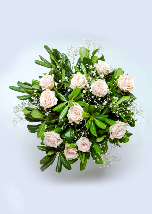 Bouquet rose e gipsophila